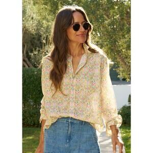Frank & Eileen Linen Eileen Tiny Floral Button Down Multi Size Large